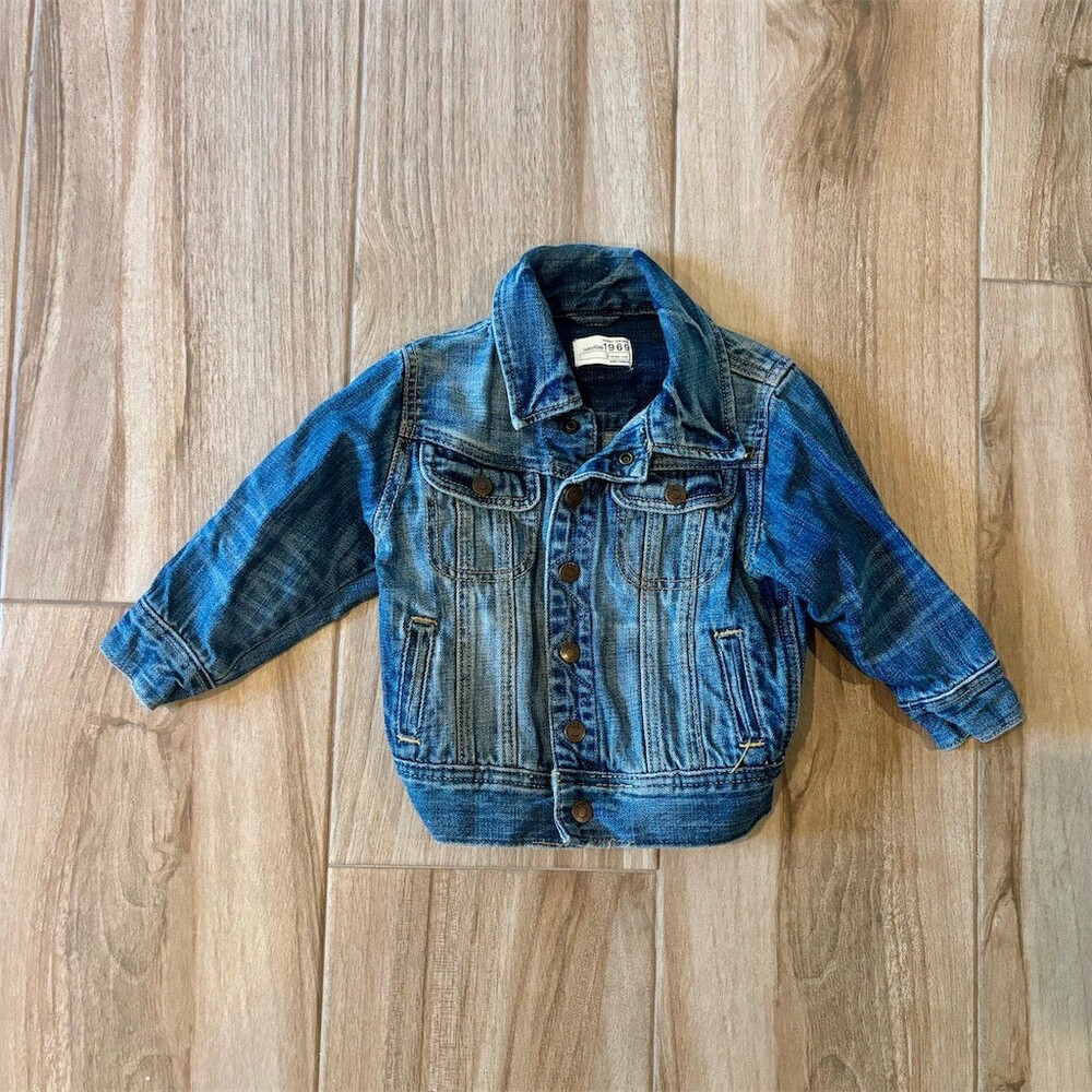 babyGap 1969 Toddler Denim Jean Jacket Blue Button Front Size 3T